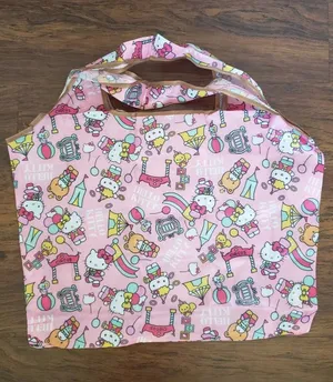 Hello Kitty Chic Kawaii Eco Friendly Trendy Packable Sturdy Reusable Nylon Bag thumbnail 1
