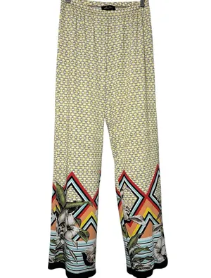 Melissa Paige Palazzo Pants Size S‎ Boho Geometric Floral Tropical Print Stretch thumbnail 1