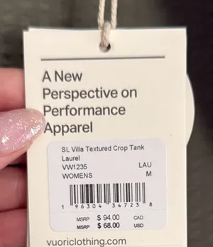 Vuori Medium Villa Textured Crop Tank Top in Laurel thumbnail 6