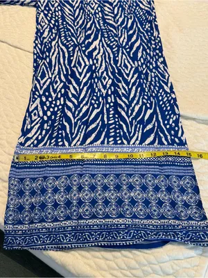 Millenium Wide Leg Pull On Pants Blue White Size 3x Rayon Resortwear Vacation thumbnail 11