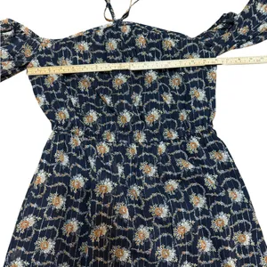 Club Monaco Tansa Dress in Deep Sapphire Blue Floral Metallic‎ Pattern Sz 2 thumbnail 8