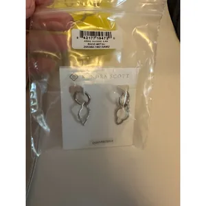 Kendra Scott Abbie Huggie Earrings Convertible Silver. Rhod Metal thumbnail 3