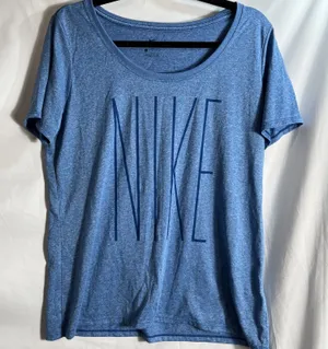 Nike Dri-Fit T-Shirt Woman Large Blue Short Sleeve Round Neck Top Relaxed Fit thumbnail 1