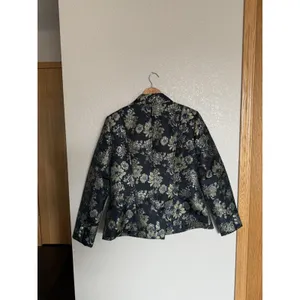 Venus Floral Metallic Jacquard Blazer Jacket Size 10 Gold Navy Black thumbnail 7
