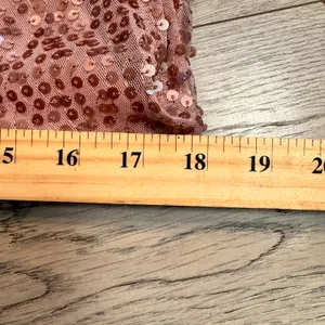 Lauren Conrad Rose Gold Sequin 4 Small S Sleeveless Dress Party Cocktail Sparkle thumbnail 7