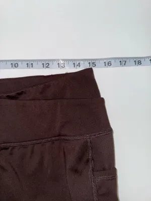 Maurices Smooth Crossover Flare Leggings Brown High Rise Large Short thumbnail 7