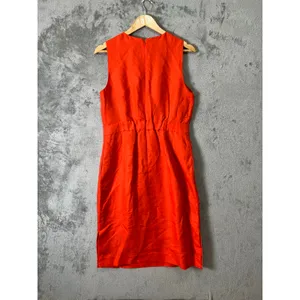 J.Crew Structured Linen Blend Sheath Dress Orange Minimalist Quiet Luxury 10 New thumbnail 5