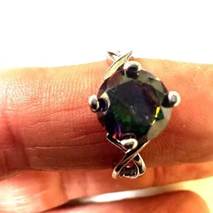 Silver tone rhinestone ring thumbnail 9