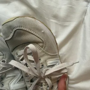 New Balance Light Gray and White Sneakers thumbnail 3