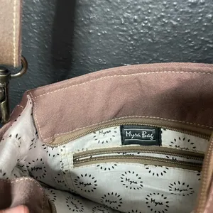 Myra Bag Southwestern‎ Boho Canvas Leather Fringe Crossbody Bag thumbnail 4