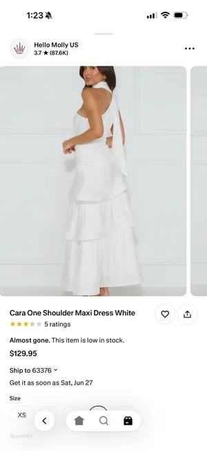 One shoulder white dress thumbnail 2