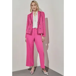 Ming Wang Carmine Rose Pink Wide Leg Pants High Rise Slacks Medium Barbiecore thumbnail 2
