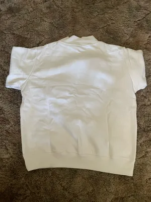 PARKE OG Varsity Mockneck Sweatshirt White Denim Navy Size S/M thumbnail 2