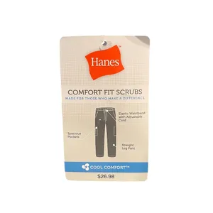 Hanes Scrubs Pants Womens Size L Blue Straight Leg Drawstring Medical NWT thumbnail 5