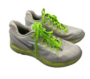 Nike Lunarglide 4 Athletic Sneakers Sz 8.5 Neon Green & White Lunarlon thumbnail 1