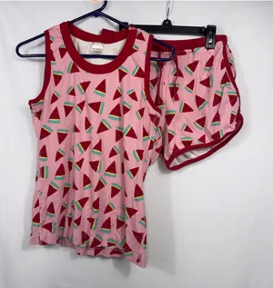 Hanna Andersson Women’s S Watermelon Pajama Set Pink thumbnail 1