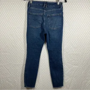 Good American‎ Dark Wash High Rise Distressed Skinny Jeans thumbnail 3
