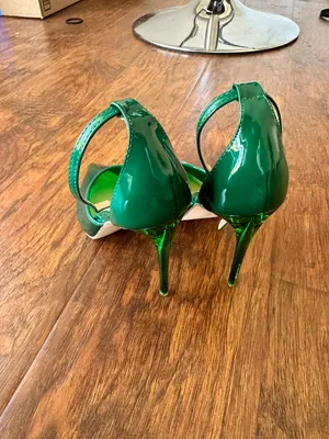 Steve Madden Emerald Green translucent see through high heels thumbnail 2