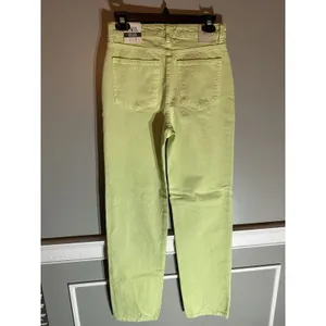 ZARA High Rise Straight Leg Jeans Women's‎ Size 2 Green Light Wash Denim thumbnail 3