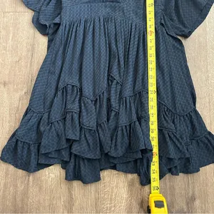 Storia Blue Tie Back Short Sleeve Flowy Cocktail Dress M thumbnail 9
