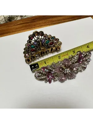 Lot Of 2 Hair Clip / Hair Accessory - Rhinestone thumbnail 7