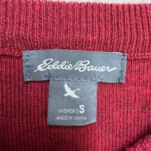 Eddie Bauer Women Small‎ Red Classic Preppy Ivy League Academia Button Cardigan thumbnail 3