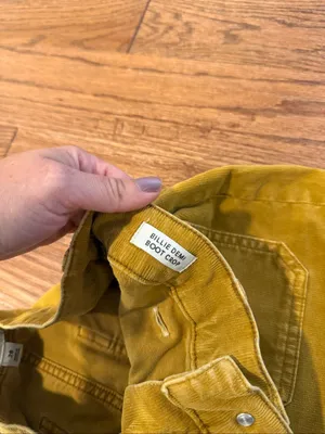 J.Crew Billie crop Demi boot mustard corduroy pant size 28 thumbnail 5