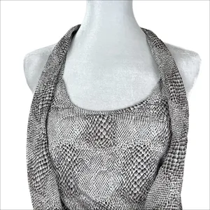 NWT Anthropologie Drew Silk Python Print Drape Front Halter Tunic Top Size XS thumbnail 4