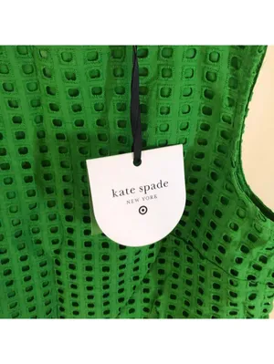 Kate Spade X Target NWT Green Boxy Eyelet Crop Top Size XS Broken Button Loop thumbnail 7