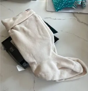 Hunter Basketweave Cuff Fleece Welly Sock, cream, Size M thumbnail 1