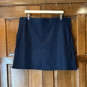 Lands' End Navy Blue Athletic Skort 16 Golf Hiking Casual Zip Pocket Stretch‎ thumbnail 2