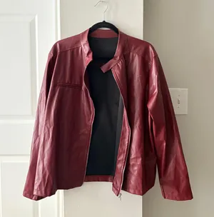 Red Leather Jacket Size XL thumbnail 4