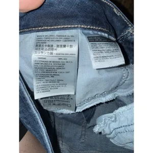 Levi's 535 Women's Sz 31 Super Skinny Jeans Front Pipe Dark‎ Denim Raw Hem thumbnail 3