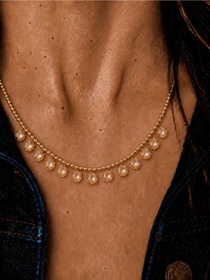 Anthropologie Statement Stone Necklace in Citrine thumbnail 3