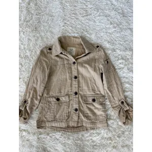 American Eagle Outfitters Utility‎ Jacket XS Button Up Tan Lightweight thumbnail 4