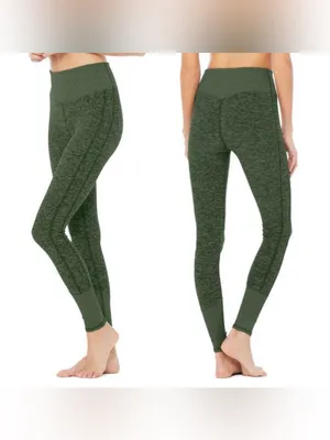 Alo Yoga Green High Waist Alosoft Lounge Leggings XXS thumbnail 9