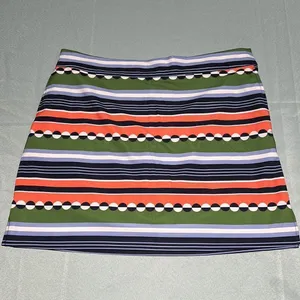 Izod Fun Striped/Circle Print Stretch Golf Tennis‎ Skirt Skort Size 10 C33 thumbnail 8