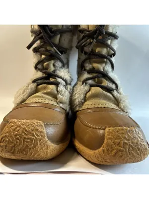 Sorel Canada Nanook Leather Winter Snow Boots w/ Wool Liner Women’s Size 9 Tan thumbnail 4