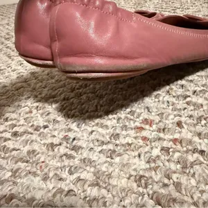 Tory Burch Minnie Travel Ballet with Leather Logo in Rosa- Size 9.5 thumbnail 7