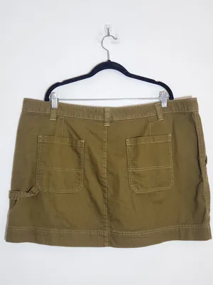 Old Navy Olive Green Utility Cargo Mini Skirt Size 22 thumbnail 4