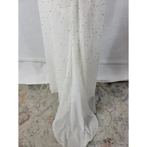 Anthropologie Womens Dress Sz S White Silver Rian Beaded Embellished Halter Maxi thumbnail 9