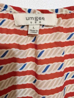 Umgee Red & Navy Striped Crochet-Yoke Peasant Top large thumbnail 4