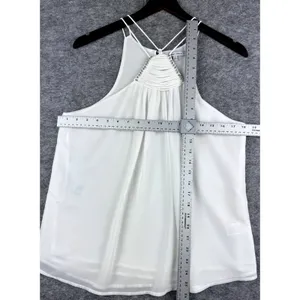 Naked Zebra Ladies Halter Blouse, Bead Embellished Front, Sleeveless, Size Large thumbnail 3