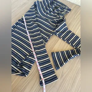 Free People Navy and Cream Striped Turtleneck Sweater thumbnail 7