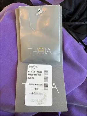Theia Strapless Purple Evening Gown Dress Size 8 Ruched Bodice and Skirt thumbnail 7