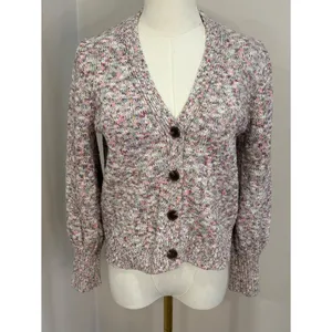 J Crew Textured Button Front Cardigan Sweater Heathered Multi‎ Womens Size M thumbnail 2