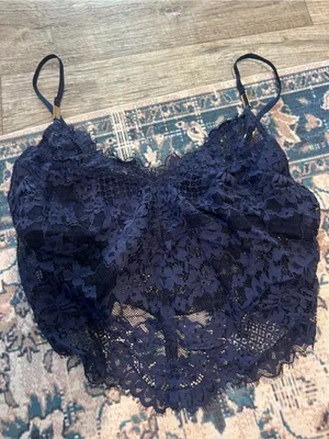 Aerie Navy Lace Bralette Cami thumbnail 3