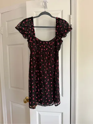 Free People Sugar and Spice Floral Mesh Mini Dress XS thumbnail 10