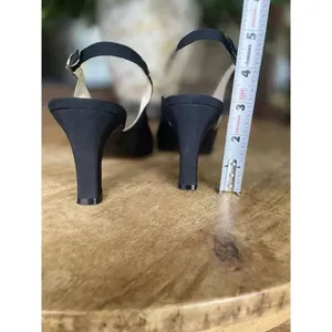 GALO Italy Black Slingback Heels 37.5 | Pointed Toe Leather Sole Dressy thumbnail 8