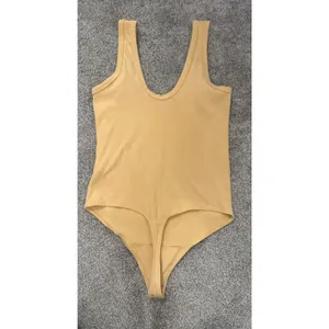 Abercrombie & Fitch SoftAF Ribbed Thong Bodysuit Butter Yellow Large thumbnail 7